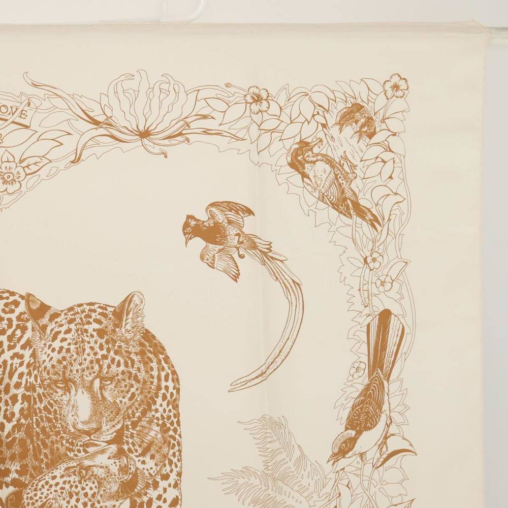 HERMES Carre 90 Scarf JUNGLE LOVE Silk White Auth am6952 - Picture 4 of 16